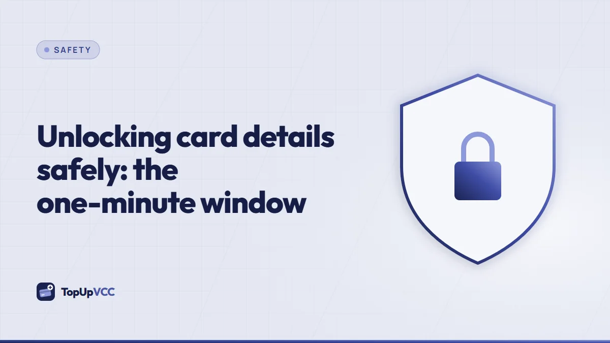 A masked card number unblurring for a moment behind a countdown ring
