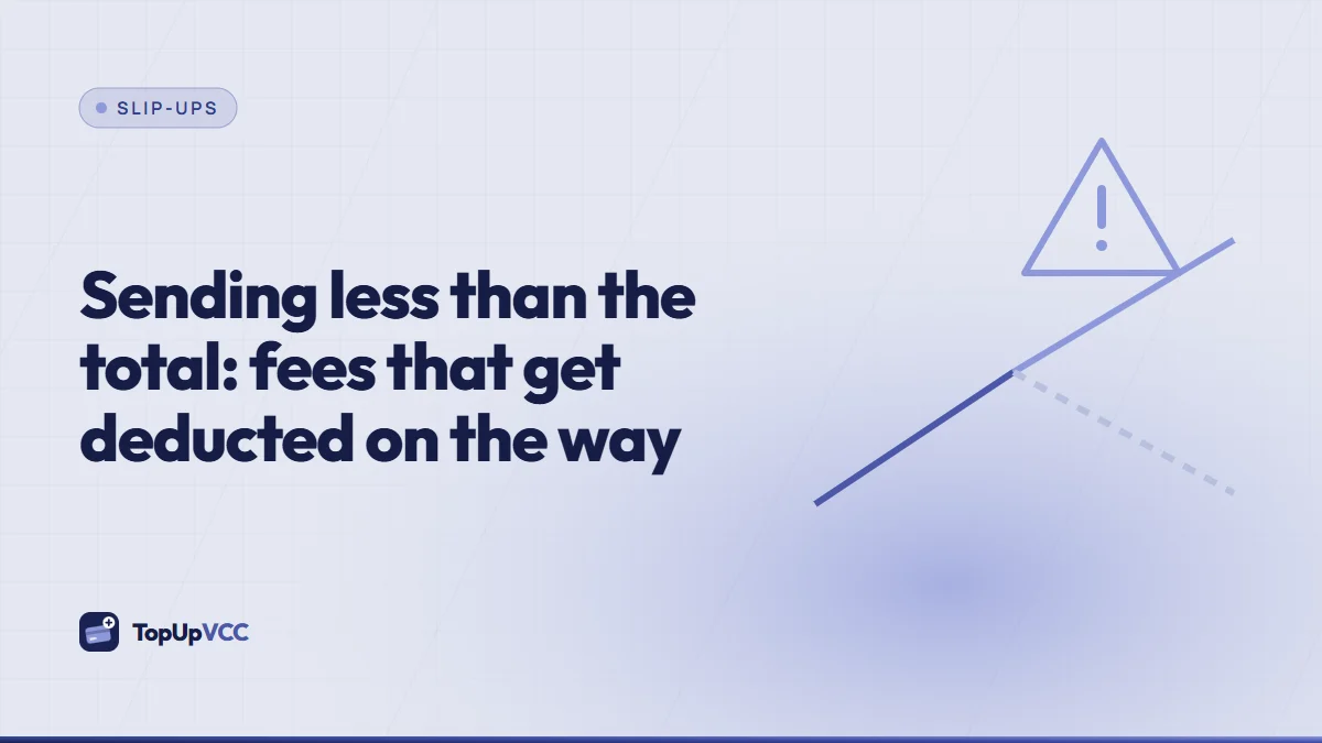 A payment amount shrinking slightly as it passes through a fee gate